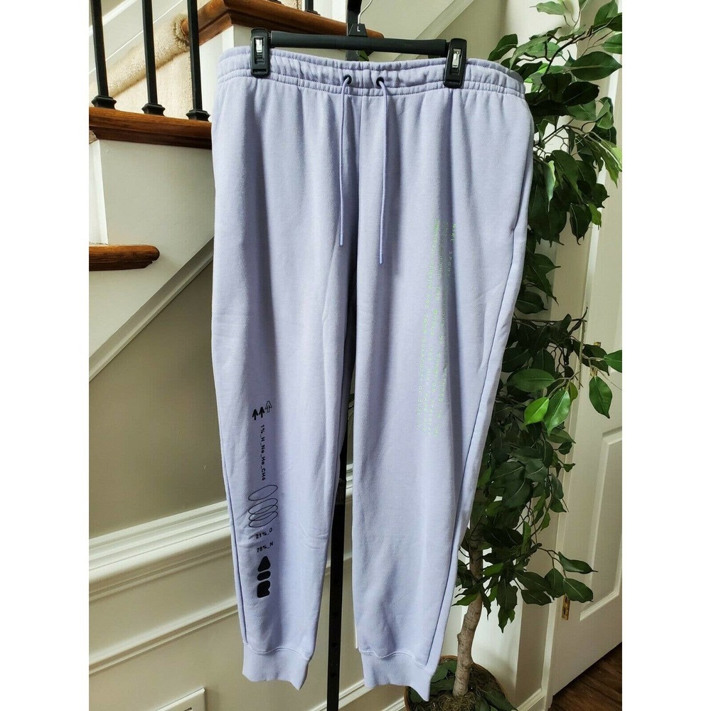 Nike Standard Fit Women's Blue Cotton Mid Rise Athleticwear Trouser Pant Size XL